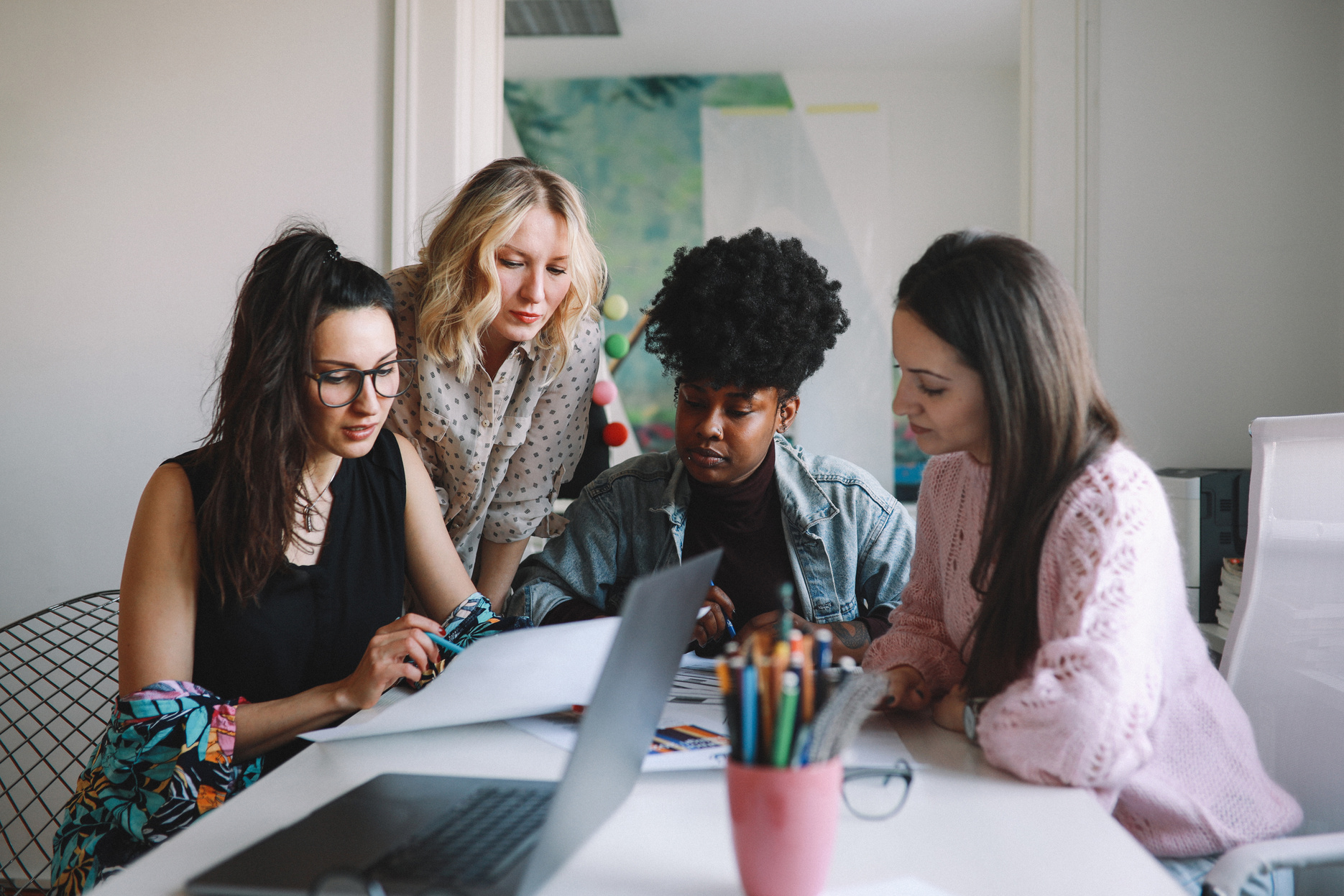 Group of women working in the office